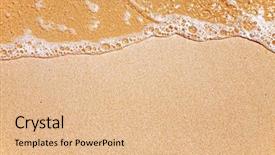  Presentation with wave - Beautiful slide set featuring sea foam - sand and wave background backdrop and a coral colored foreground