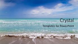  Presentation with tropical - Audience pleasing PPT theme consisting of sea foam - tropical beach landscape backdrop and a  colored foreground