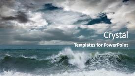  Presentation with storm - Audience pleasing presentation design consisting of sea foam - view of storm seascape backdrop and a seafoam green colored foreground