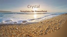  Presentation with seashore - Slide deck featuring sea-foam-on-the-beach background and a lemonade colored foreground