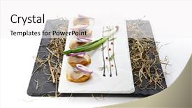  Presentation with dry fish - Cool new theme with sea food design of fish backdrop and a white colored foreground