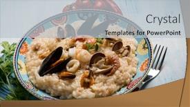  Presentation with fruit - Slides featuring sea fruit risotto background and a lemonade colored foreground