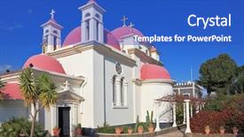  Presentation with sea galilee - Colorful theme enhanced with sea galilee - holy orthodox church backdrop and a  colored foreground