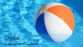  Presentation with beach ball - PPT layouts having sea games symbol - summer background beach ball background and a teal colored foreground
