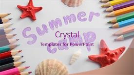  Presentation with summer camp - Audience pleasing PPT theme consisting of sea games symbol - summer camp concept backdrop and a  colored foreground