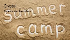  Presentation with camp - Slides enhanced with sea games symbol - summer camp concept background and a coral colored foreground