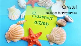  Presentation with summer camp - Cool new slides with sea games symbol - summer camp concept backdrop and a arctic colored foreground