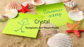  Presentation with summer camp - Slide deck enhanced with sea games symbol - summer camp concept background and a  colored foreground