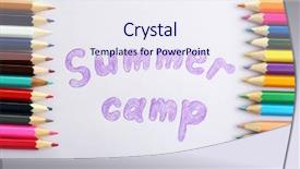  Presentation with summer camp - Amazing slides having sea games symbol - summer camp concept backdrop and a sky blue colored foreground