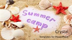  Presentation with summer camp - Amazing presentation design having sea games symbol - summer camp concept backdrop and a  colored foreground