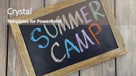  Presentation with summer camp - Presentation theme having kids having fun time background and a light gray colored foreground.