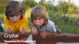  Presentation with play infants and toddlers - Presentation having sea games symbol - three boy play in puddle background and a tawny brown colored foreground