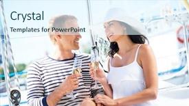  Presentation with luxury nature couple - Colorful slide deck enhanced with party on a lux backdrop and a sky blue colored foreground