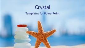  Presentation with sea glass - Slides consisting of sea glass and starfish background and a sky blue colored foreground