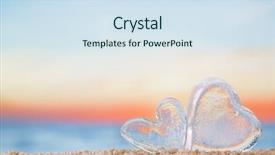 Presentation with sand heart - Slide deck consisting of clear heart sea glass background and a sky blue colored foreground