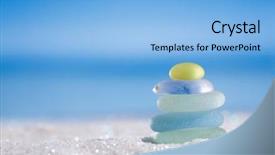  Presentation with sea glass - Colorful slide deck enhanced with sea glass seaglass stone backdrop and a light blue colored foreground