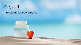  Presentation with ocean - Presentation having abstract rock background - sea glass seaglass with ocean background and a light blue colored foreground