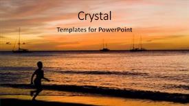  Presentation with sunset coast of the sea - Theme with sea grand anse bay grenada background and a coral colored foreground