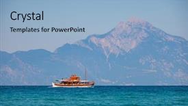  Presentation with touring - Audience pleasing presentation theme consisting of sea greece mount athos ship backdrop and a  colored foreground