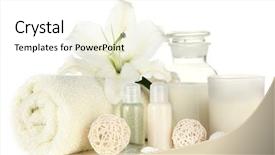  Presentation with lotus flower white water lily - Slide deck having sea green - beautiful spa setting with lily background and a white colored foreground