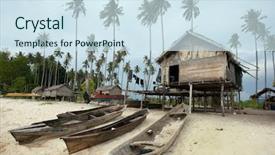  Presentation with coast - Amazing presentation theme having sampah - sea gypsy cottage home backdrop and a sky blue colored foreground