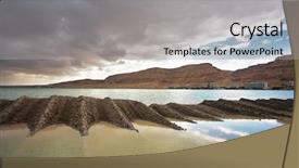  Presentation with lighting effects - Slides with sea in israel picturesque sediment background and a light gray colored foreground