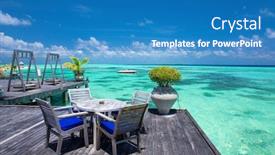  Presentation with maldives - Colorful slide deck enhanced with sea in maldives tropical beach backdrop and a teal colored foreground