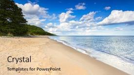  Presentation with summer at the beach - Slide set consisting of sea in summer time sweden background and a light gray colored foreground