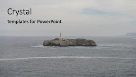  Presentation with atlantic city - Audience pleasing presentation theme consisting of sea in the city backdrop and a light gray colored foreground