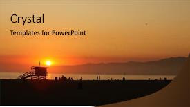  Presentation with sunset beach - Amazing PPT layouts having sea in venice beach california backdrop and a  colored foreground