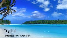  Presentation with dental panoramic x ray - PPT layouts consisting of palm island - panoramic lagoon 2 background and a light blue colored foreground