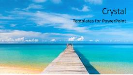  Presentation with serenity - Audience pleasing PPT layouts consisting of tropical island - sunny serenity living is easy backdrop and a teal colored foreground