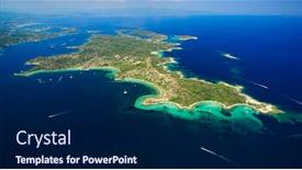  Presentation with sky blue - Beautiful theme featuring sea-islands-under-clear-blue backdrop and a black colored foreground