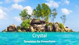  Presentation with burial at sea - PPT theme featuring beautiful island - sea lagoon scene background and a teal colored foreground