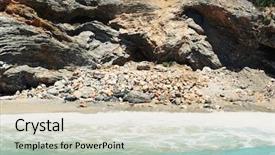  Presentation with landscape - PPT layouts having sea landscape with high unapproachable background and a  colored foreground