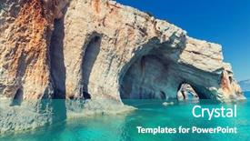  Presentation with zakynthos - Slides enhanced with sea landscapes on zakynthos island background and a teal colored foreground