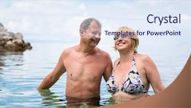  Presentation with hawaii retirement - Audience pleasing slides consisting of sea laughing togther stay backdrop and a sky blue colored foreground