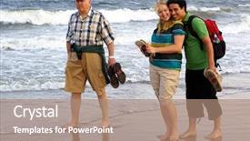  Presentation with sea law - PPT theme with sea law - family at seaside background and a  colored foreground