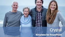  Presentation with 3d family - Colorful slides enhanced with sea law - portrait of cheerful family standing backdrop and a teal colored foreground