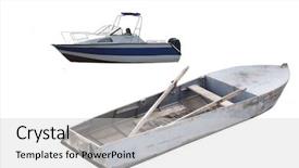  Presentation with boats - Colorful PPT theme enhanced with sea law - two boats under the white backdrop and a light gray colored foreground