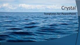  Presentation with waves - Theme featuring sea level - waves on the lake ladoga background and a light blue colored foreground