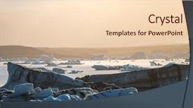  Presentation with global warming - Theme consisting of view of melting down glacier background and a lemonade colored foreground