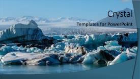  Presentation with global-warming - PPT theme having ocean temperature - view of melting down glacier background and a light blue colored foreground