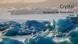  Presentation with global warming - Slides featuring view of melting down glacier background and a coral colored foreground