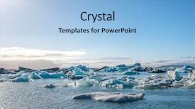  Presentation with global warming - Theme with view of melting down glacier background and a light blue colored foreground