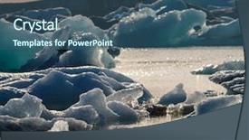  Presentation with global warming - Beautiful presentation theme featuring view of melting down glacier backdrop and a ocean colored foreground