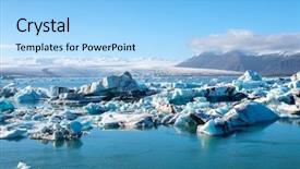  Presentation with global warming - Presentation theme having view of melting down glacier background and a light blue colored foreground