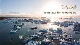  Presentation with global warming - Colorful presentation design enhanced with ocean temperature - view of melting down glacier backdrop and a cream colored foreground