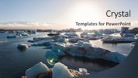  Presentation with global warming - Audience pleasing slide set consisting of view of melting down glacier backdrop and a cream colored foreground