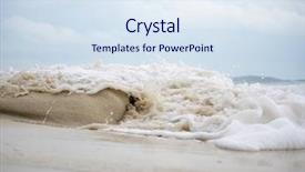  Presentation with crashing waves - Beautiful slides featuring ethane - waves crashing on the sand backdrop and a sky blue colored foreground